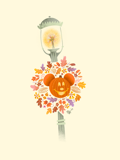 “Pumpkin Wreath” Poster Print